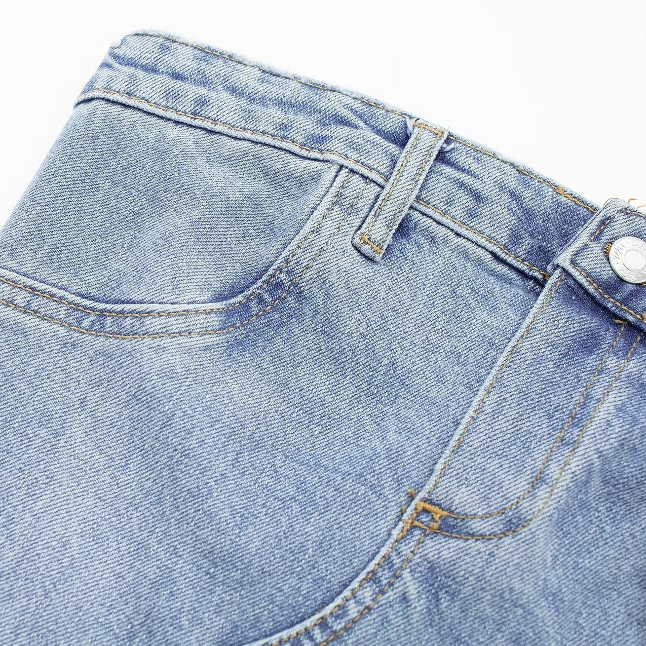 Ice blue Blue Washed jeans Denim Strapless Tube Dress