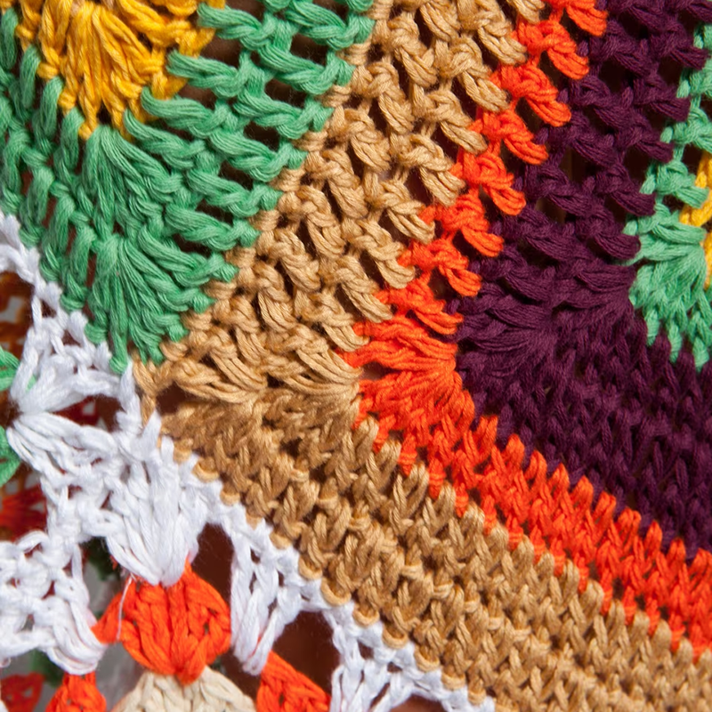 Multicolor Hand Crochet Maxi Dress
