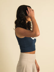 Solid Hibiscus Flower Tank Top