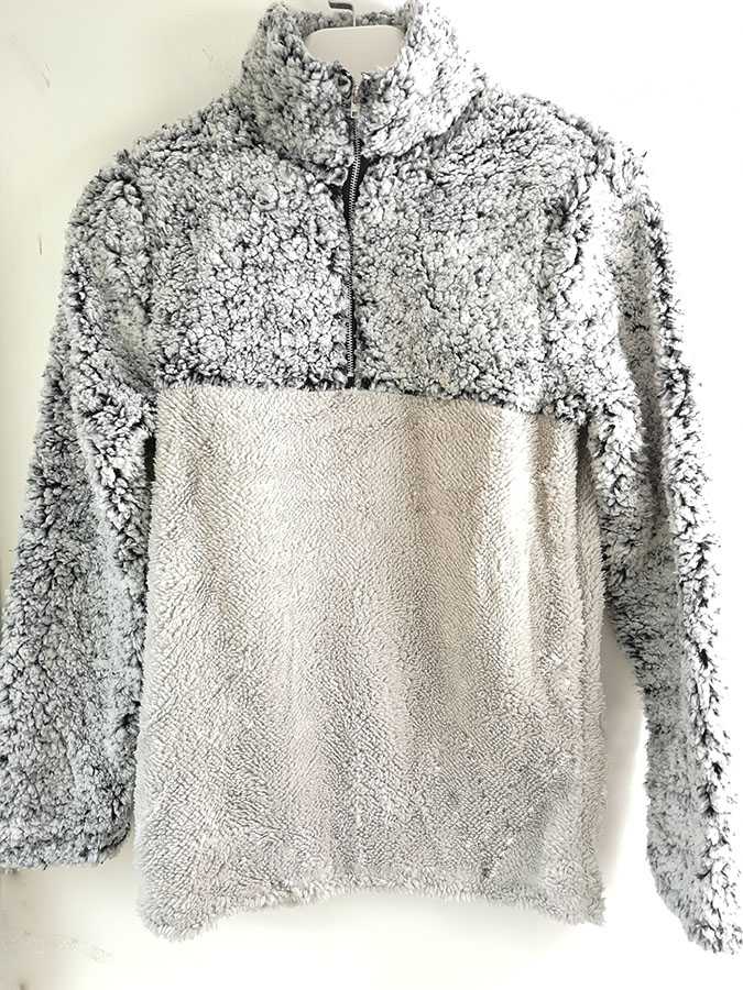 Faux Fur Sherpa Fleece Pullover Teddy Bear Sweatshirt