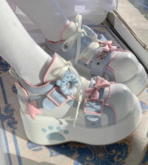 Kawaii Paw Bow Platform Sneakers