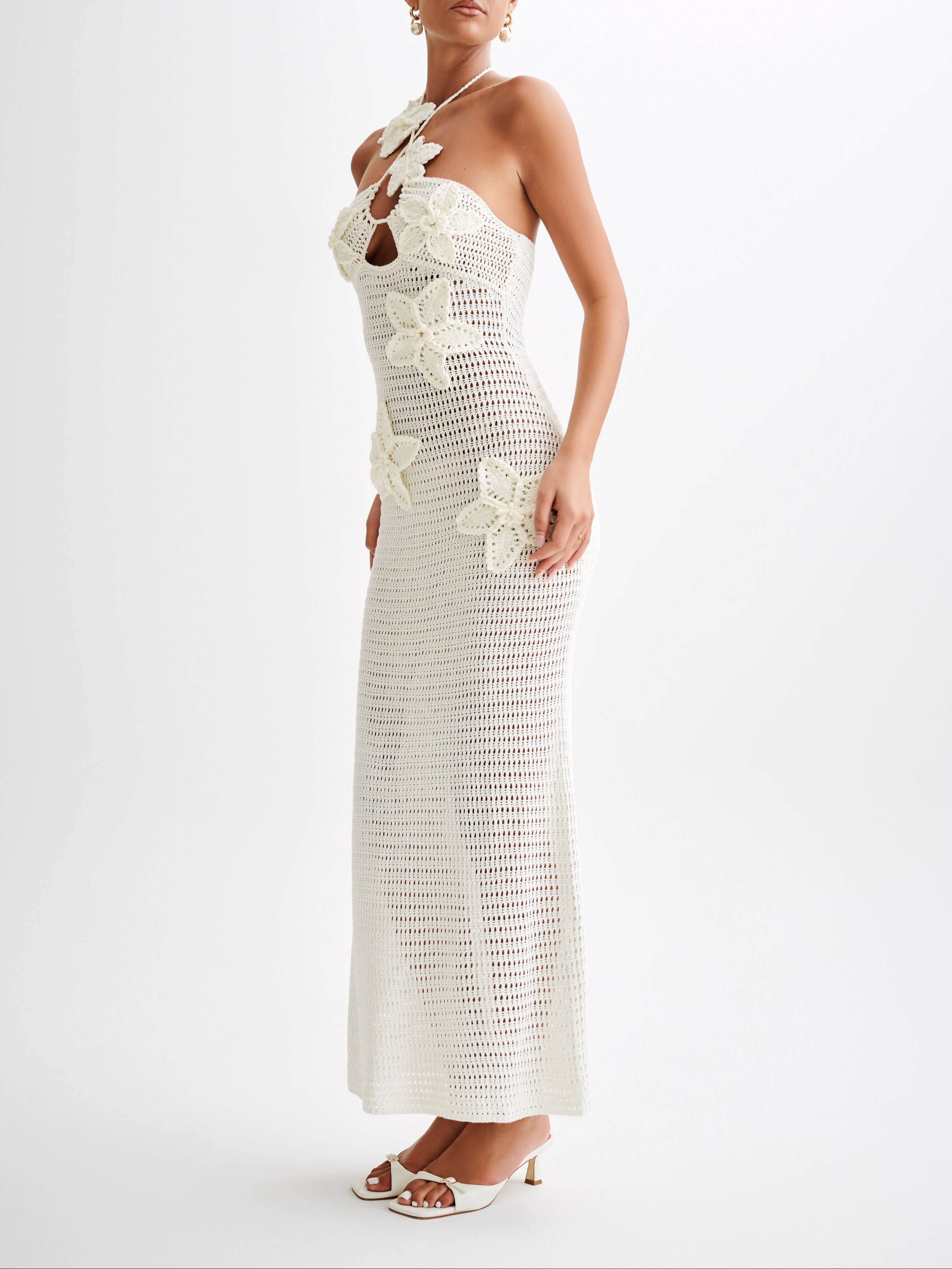Kyla Floral Crochet Maxi Dress