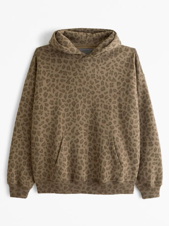 Leopard Print Popover Hoodie