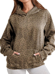 Leopard Print Popover Hoodie