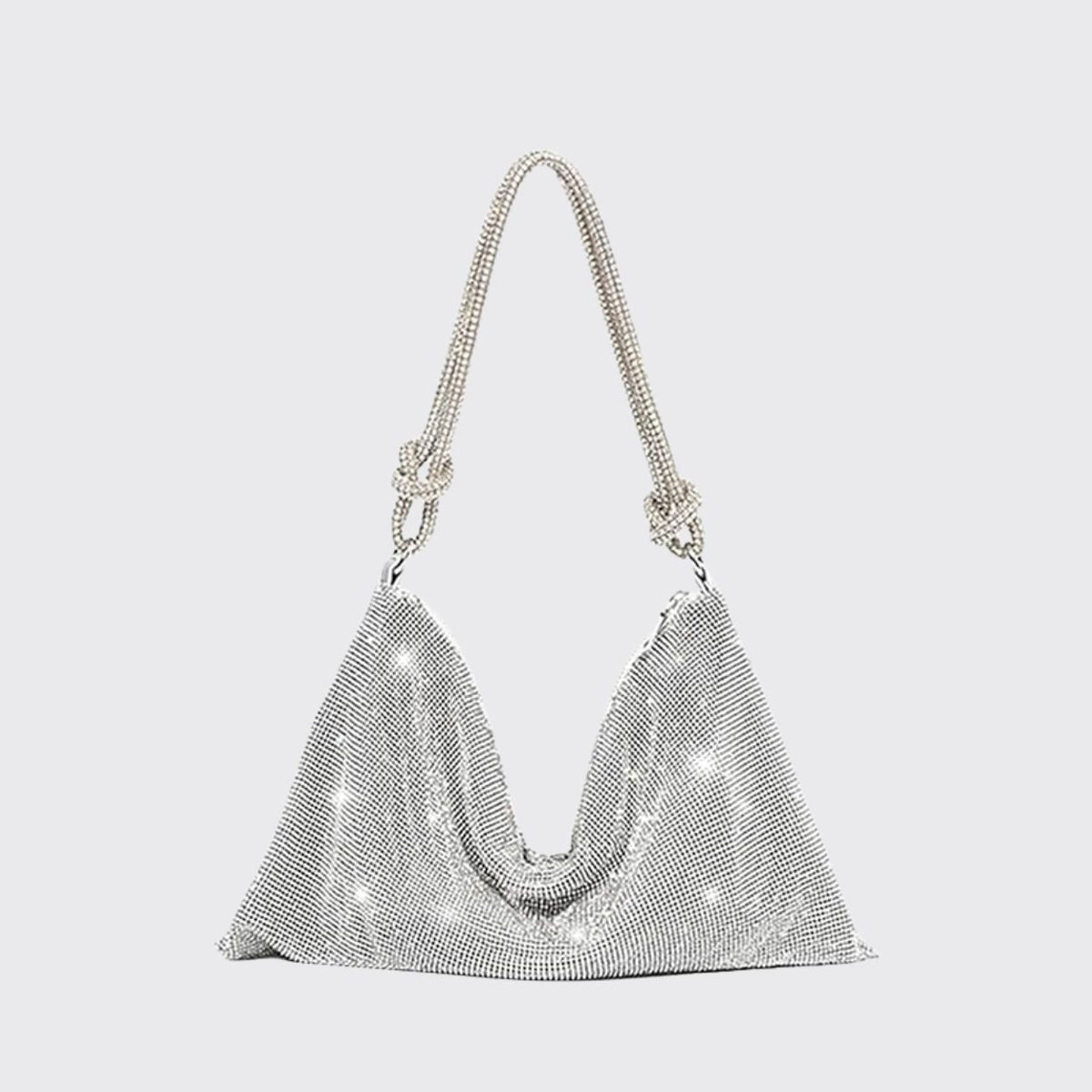 Silver Rhinestones Evening Clutch Bag