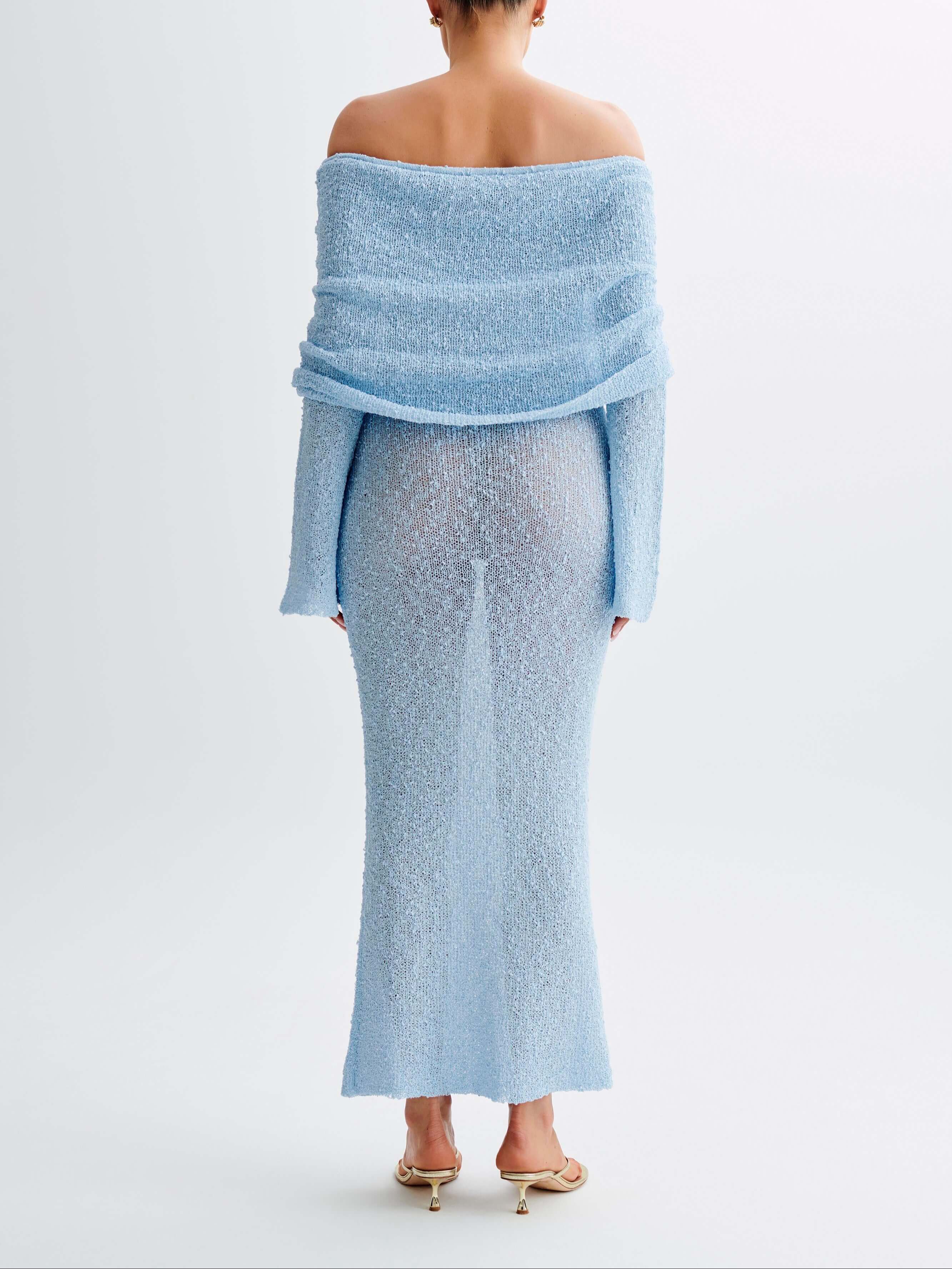 Marisol Off Shoulder Boucle Maxi Dress