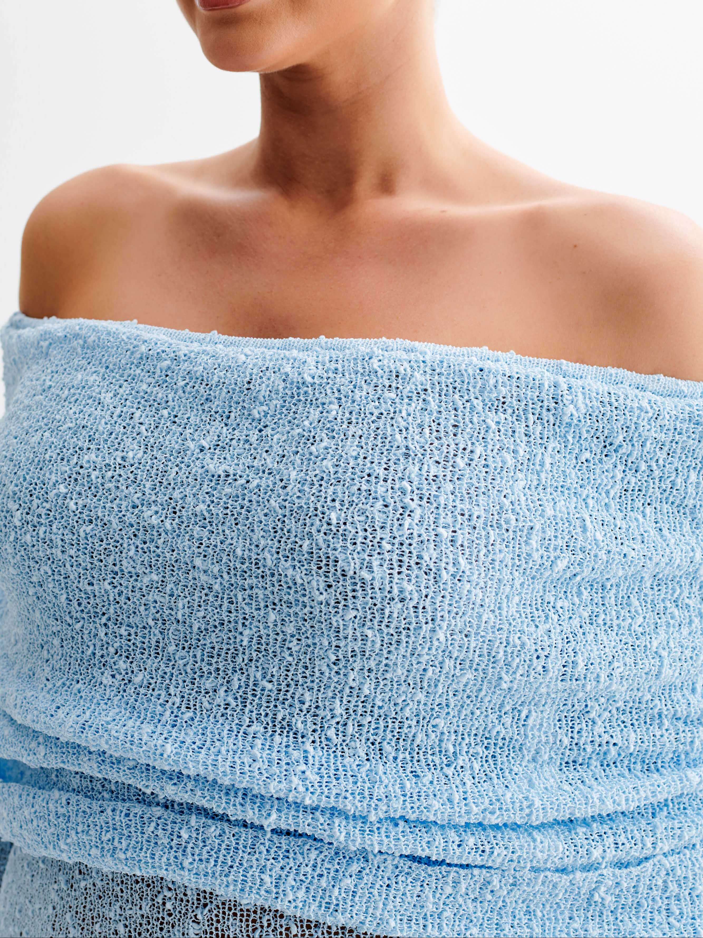 Marisol Off Shoulder Boucle Maxi Dress