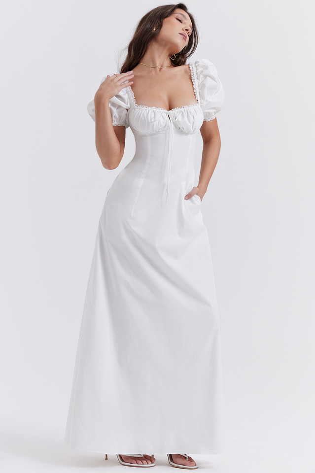 Felizia White Puff Sleeve Sundress