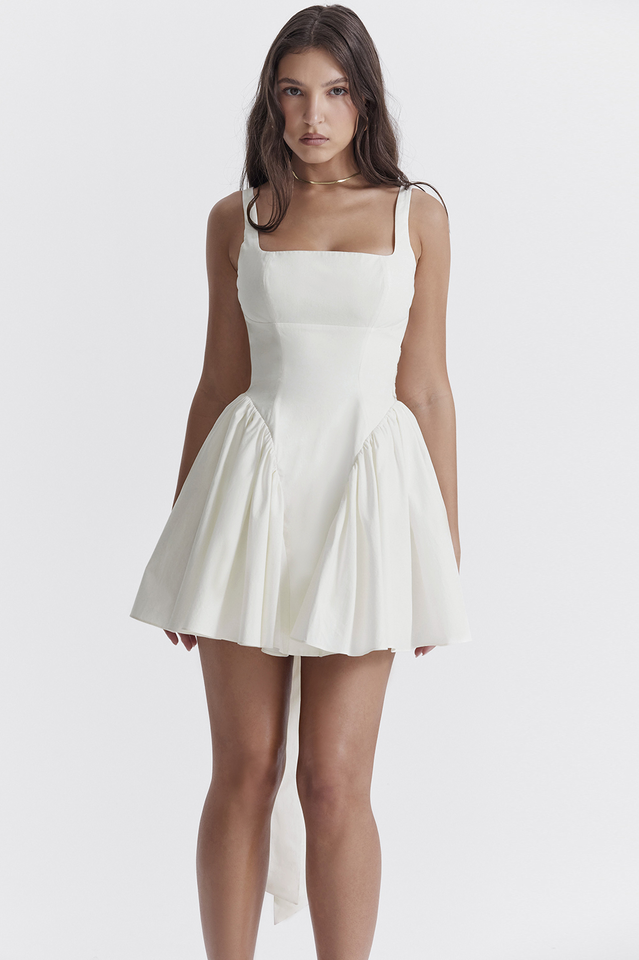 Florianne Ivory Bow Mini Dress