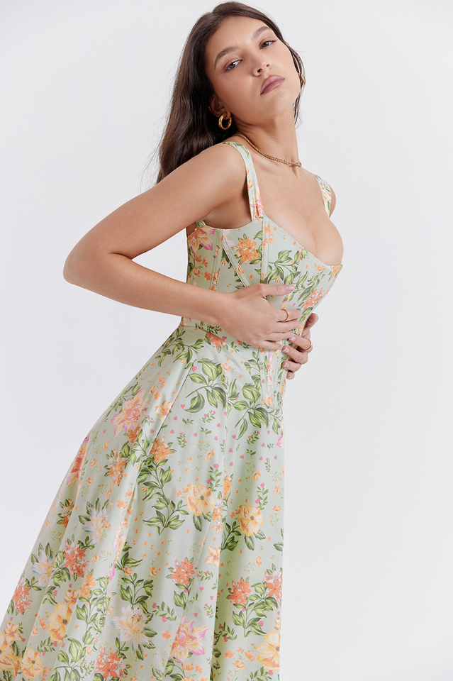 Saira Floral Print Midi Sundress