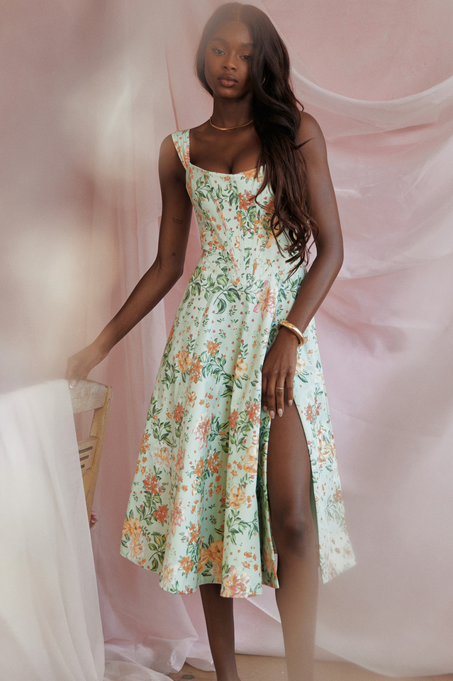 Saira Floral Print Midi Sundress