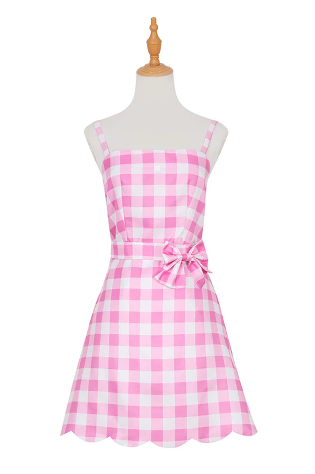 Barbie Movie Margot Pink Plaid Check Dress