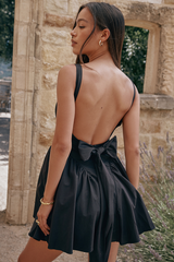 Florianne Black Bow Mini Dress