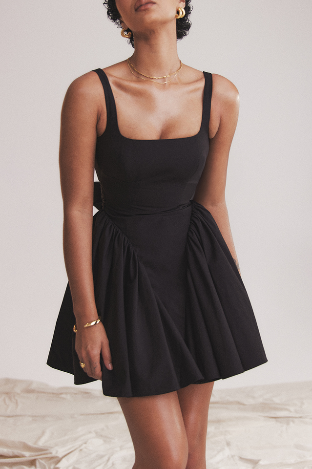 Florianne Black Bow Mini Dress