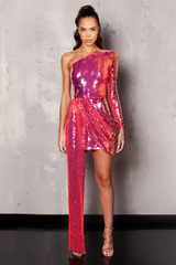 Chala One Shoulder Sequin Mini Dress