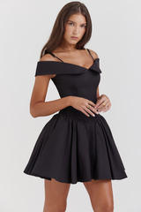 Elida Black Mini Dress