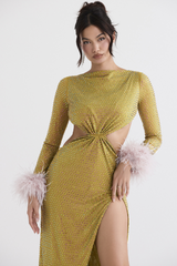 Gina Yellow Crystal Dress