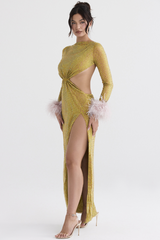 Gina Yellow Crystal Dress