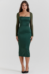 Ellica Emerald Green Midi Dress