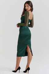 Ellica Emerald Green Midi Dress