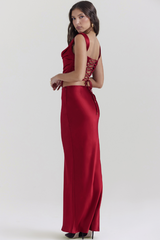 Sydel Satin Bias Cut Maxi Skirt Set