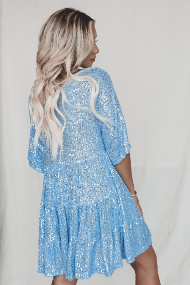 My Queen Sequin Baby Doll Dress