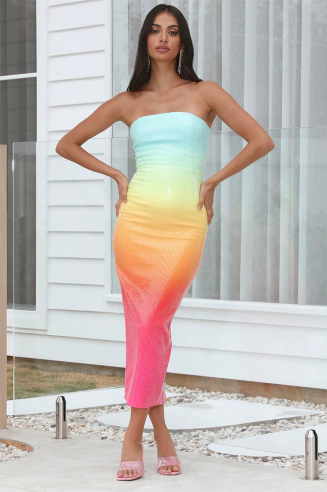 Regina Multicolored Sequin Bodycon Dress