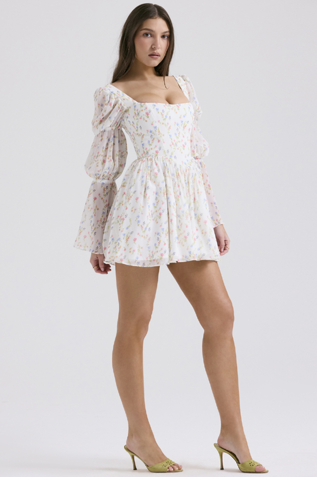 Sancia Printed Puff Sleeve Mini Dress