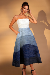 Remi Pleated Ombre Corset Dress