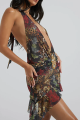 Cindy Plunge Mini Dress