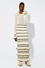 Audrey Stripe Ribbed Knit Maxi Dress