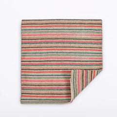 Rainbow Striped Raffia Throw Pillow