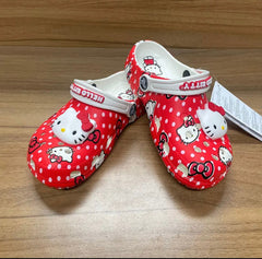 Red Polka Dot Hello Kitty Clogs
