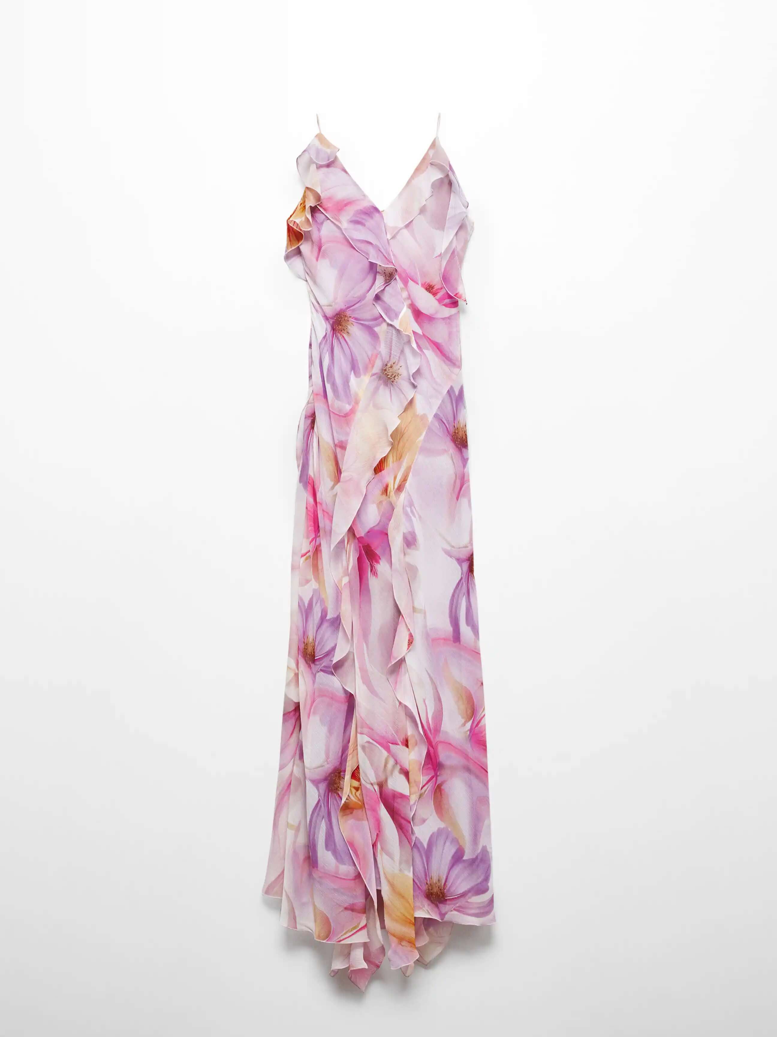 Ruffled Floral Print Maxi Dress