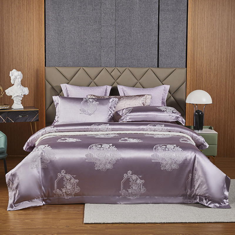 Luxury 4pcs European Jacquard Embroidery Pure Cotton Thickened Bedspread Wedding Room Bedding Quilt Cover Pillowcase