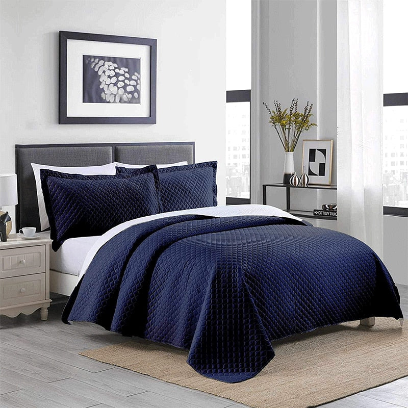 Small Queen 3 Piece Double Bed Quilt Lightweight Soft Full Size Velvet Duvet Cover  Free Shipping Bed Sheet Set