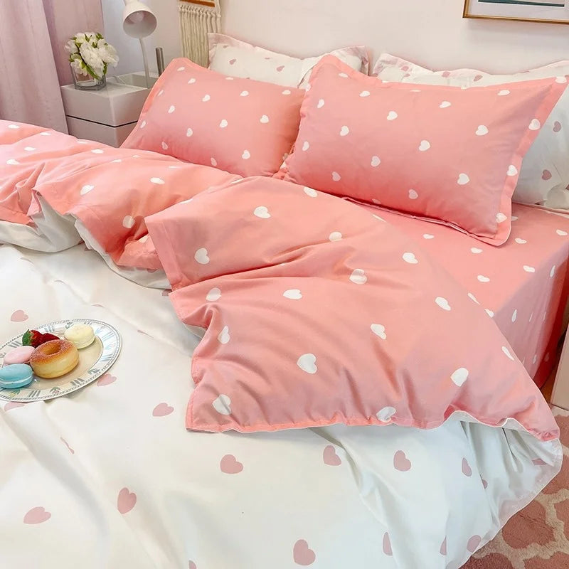Ins Bedding Set Bed Linen 2 Bedrooms Duvet Cover For Girl Adults Bedspread Flat Sheet Quilt Cover King 220x240 Cover