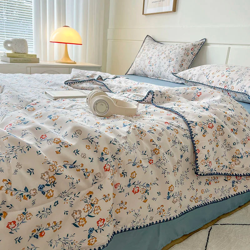 Summer Quilt French Style Comforter Quilt Flora  Household Machine Washable Suitable Cool and Refreshing이불  Blanket