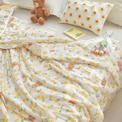 Pure Mulberry Silk Comforter for Summer/Spring Natural Long Strand Silk Fill Duvet Mulberry Silk Bedding Noiseless Lyocell Shell
