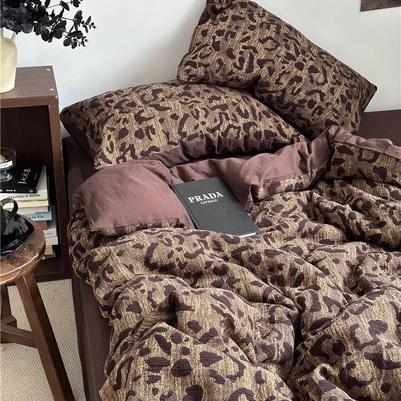 New Fashion Bedding Set Ins Floral Single Double Size Duvet Cover Flat Sheet Pillowcase Grid Solid Color Home Girls Bed Linens