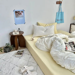 Ins Style Bedding Set Duvet Cover  Wash Cotton Stripe Summer Soft Cool Summer Bed Sheet Set Comforter Set Quilt Cover
