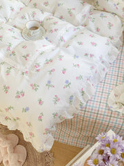 Lace Princess rose printed bedding set king size girl duvet cover set bedding sets elegant bed linen bed sheets and pillowcases
