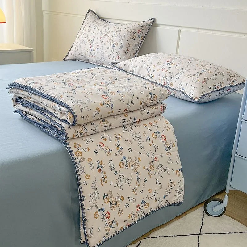 Summer Quilt French Style Comforter Quilt Flora  Household Machine Washable Suitable Cool and Refreshing이불  Blanket