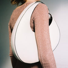 White Moon Bag With A Ring Strap