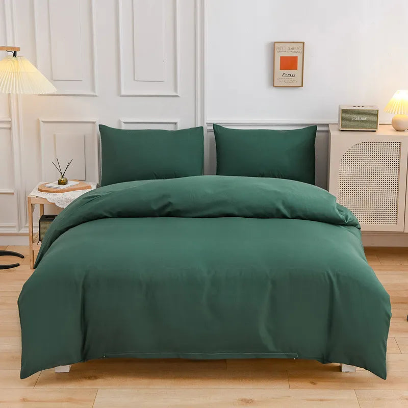 Solid Color Bedding Set Orange Grey Single Double Size Bed Linen Duvet Cover Pillowcase No Fillings Kids Adult Home Textile