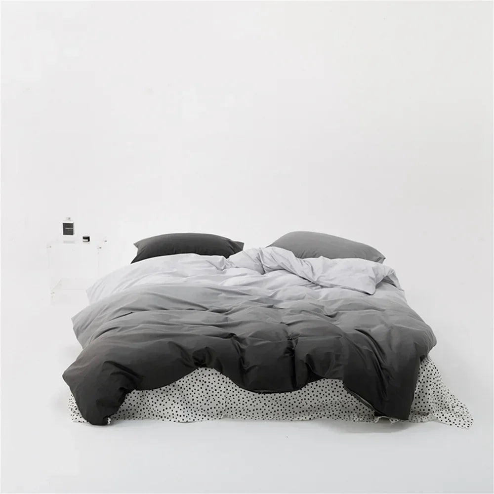 Nordic Grey Blue Stripes Duvet Cover Set Cotton Queen King Size Bedding Set Bedlinens Sheet Pillowcases