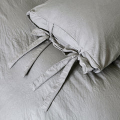 Unique Lace Up Design Thickened Washed Cotton Queen Bed King Size Bedding Sets Duvet Cover with Pillowcases No Sheets