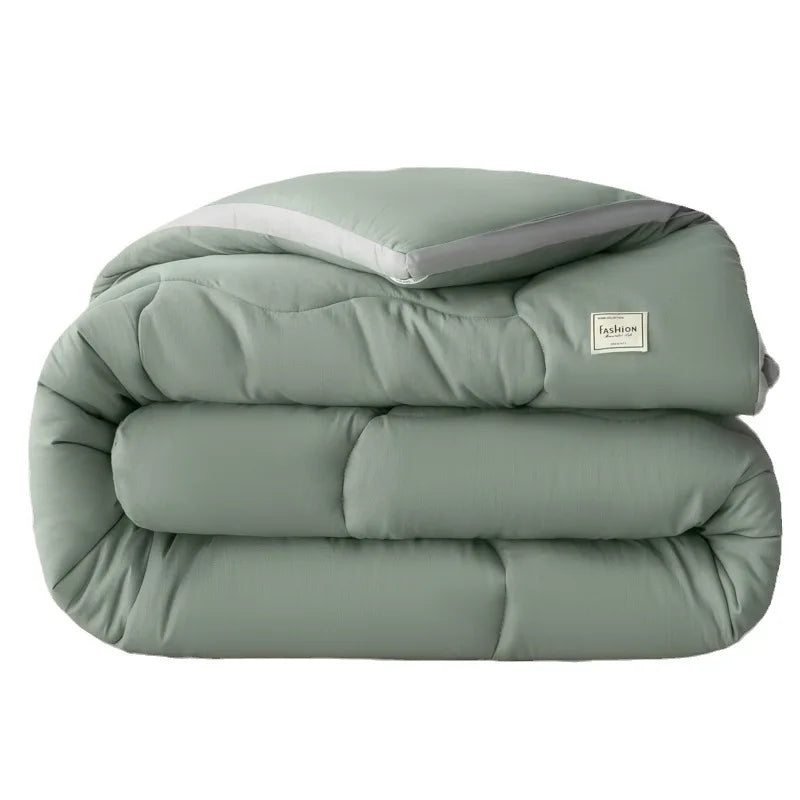 Pure Color Simple Washed Cotton Quilt Winter Quilt Core Thickened Warm Quilt Single and Double Spring and Autumn Quilt