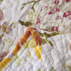 Double Bed Cotton Printed Floral Rose 3 Piece Quilted Quilt Pillowcase Free Shipping