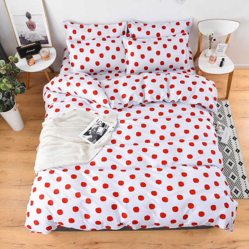 Quality Simple 4pcs Bed Linen Sheet Set Pillowcase Nordic AB Version Soft Comfortable Quilt Comforter Cover for Household